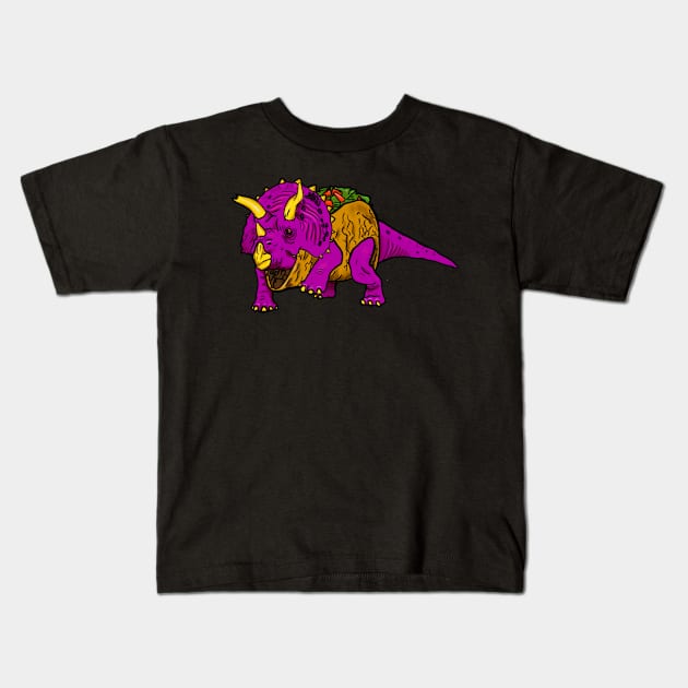 Tricerataco Kids T-Shirt by Connerhannonart